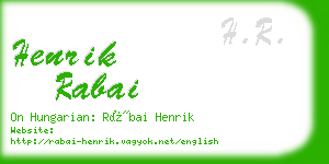 henrik rabai business card